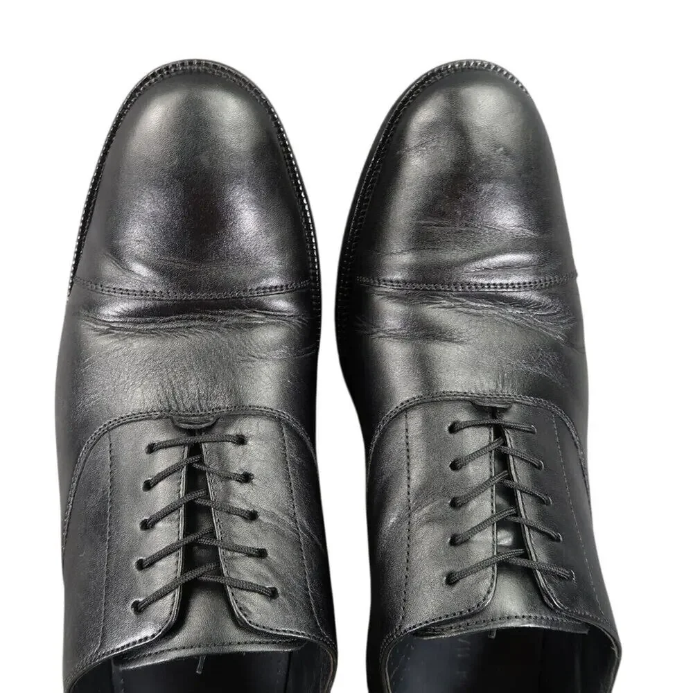 Cole Haan Shoes Men 12 Oxford Broadway Cap Toe Leather Black Classic Dress Event